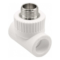 Комбинированный тройник VRT наружная, 20х1/2х20 EVER plast, белый, Россия 538249