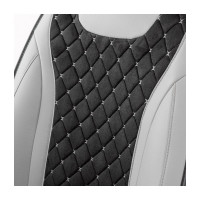 Каркасные 3D накидки на передние сиденья CarPerformance 2 шт., экокожа и алькантара CUS-3044 BK/GY