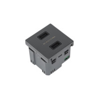Зарядное устройство Simon, 2хUSB, К45, 5 В, 2,1 А, графит K126E-14