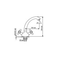Смеситель для кухни mixline 1/2 керамика, низкий излив, без подвода ML07-031 522132