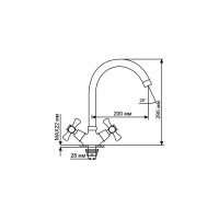 Смеситель для кухни Mixline 1/2 керамика, высокий излив, NEW без подводки ML10-032 529850