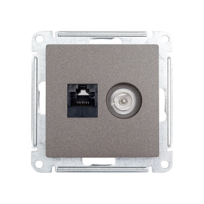 Systeme Electric ( Schneider Electric) AtlasDesign Мокко Розетка TV+RJ45 кат.5E ATN000689