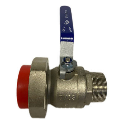 Кран шаровой Blue Ocean 1 сварная головка и НР, никелированная латунь - 63х2 PPRF/BVM-63х2"