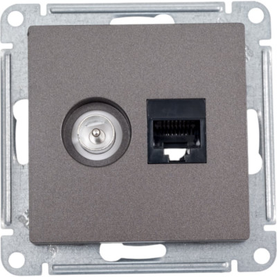 Розетка TV+RJ45 Systeme Electric AtlasDesign Мокко категории 5E ATN000689