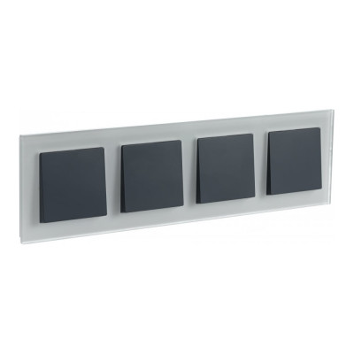 4-местная рамка Systeme Electric AtlasDesign Nature матовое стекло, белая SchE ATN330104