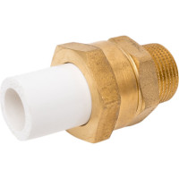 Комбинированная разъемная муфта - американка Blue Ocean разборная, полипропиленовая с наружной резьбой - 25х3/4 PPRF/UAM-2(W)-25х3/4"