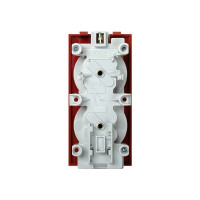 Розетка с заземлением Simon 2x2PE, сдвоенная, S-модуль, с индикатором 16А, 250В, красный S1-6