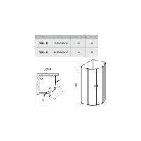 Душевой уголок четверть круга Ravak Chrome CSKK4 80x80 см, блестящий профиль, прозрачное стекло 3Q140U00Z1