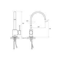 Смеситель для умывальника RAVAK без донного клапана, высокий, с поворотным изливом FM 016.00 X070090 00000047417