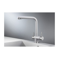 Высокий смеситель с краном под питьевую воду GRANULA GR-2305 алюминиум