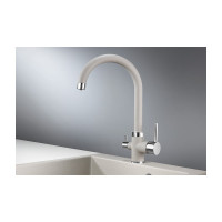 Высокий смеситель с краном под питьевую воду GRANULA GR-2168 базальт