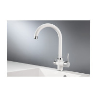 Высокий смеситель с краном под питьевую воду GRANULA GR-2168 арктик