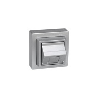 Адаптер Simon для 1 коннектора RJ45 KEYSTONE, AMP, Brand-Rex, KRONE, S73 Loft, алюминий 73085-63