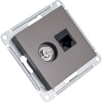 Розетка TV+RJ45 Systeme Electric AtlasDesign Мокко категории 5E ATN000689