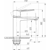 Смеситель для раковины Профсан ПСМ нержавеющая сталь AISI-304, тип См-УмОЦБА PSM-300-5