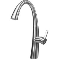 Смеситель для кухни Профсан ПСМ нержавеющая сталь AISI-304, с выдвижной лейкой, тип См-МОЦБИвА PSM-300-9