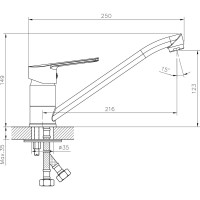 Одноручный смеситель для кухни Decoroom с поворотным изливом DR22018