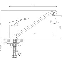 Одноручный смеситель для кухни Decoroom с поворотным изливом DR21018
