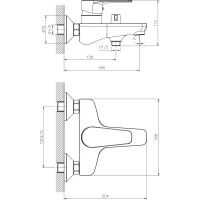 Одноручный смеситель для ванны Decoroom с коротким изливом DR72036