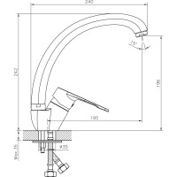 Одноручный смеситель для кухни Decoroom с высоким повортным изливом DR23021