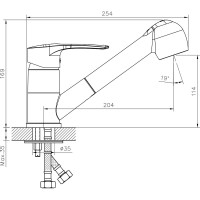 Одноручный смеситель для кухни Decoroom с вытяжным изливом DR70023