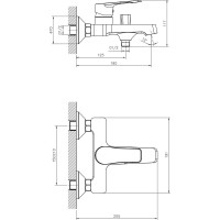 Одноручный смеситель для ванны Decoroom с коротким изливом DR23036