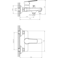 Одноручный смеситель для ванны Decoroom с коротким изливом DR22036
