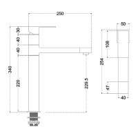 Смеситель для кухни MELANA Cubo нерж.сталь, однорычажный, сатин, литой излив 610203