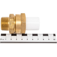 Комбинированная разъемная муфта - американка Blue Ocean разборная, полипропиленовая с наружной резьбой - 25х3/4 PPRF/UAM-2(W)-25х3/4"