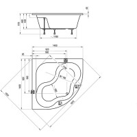 Ванна акриловая угловая Ravak GENTIANA 140x140 CF01000000 00000018249