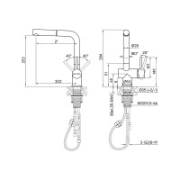 Смеситель для кухни Paulmark DOSSE, брашированная сталь,  Do214418-BS