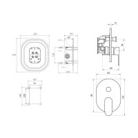 Смеситель скрытого монтажа Ravak Chrome CR 065.00 с переключателем X070056 00000031705