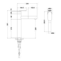 Смеситель для кухни MELANA Stello нерж.сталь, однорычажный, сатин, вытяжной излив 610303
