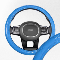 Оплетка SKYWAY Luxury-5 M, синяя с синей прострочкой, полиэстер S01105005