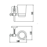 Керамический стакан с настенным держателем Savol S-006458 23524