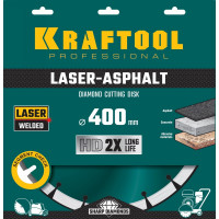 Диск алмазный отрезной по асфальту KRAFTOOL LASER-ASPHALT (400х25.4 мм) 36687-400