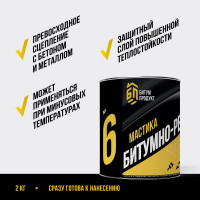 Битумно-резиновая мастика БИТУМ ПРОДУКТ 2 кг BP-16
