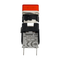 Сигнальная арматура Emas 16 мм, квадратная 12-24 AC/DC красная D060KXK