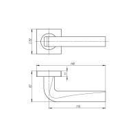 Раздельная ручка ARMADILLO KEA SQ001-21MWSC-33 итальянский тисненый 42361