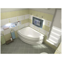 Ванна BAS Алегра левая 1500х900 каркас, комплект д/с В 00001