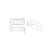 Ванна BAS Мальта 1700х750 каркас, комплект д/с В 00023