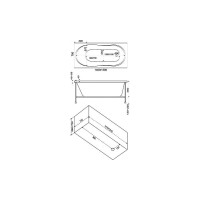Ванна BAS Тесса 1400х700 каркас, комплект д/с В 00036