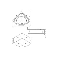 Ванна BAS Риола 1350х1350 каркас, комплект д/с В 00030