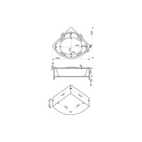 Ванна BAS Ривьера 1610х1610 каркас, комплект д/с В 00029