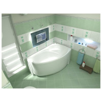 Ванна BAS Фэнтази левая 1500х880, каркас, комплект д/с В 00040