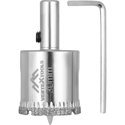 Коронка с центрирующим сверлом по стеклу и керамике (30х55 мм) Vertextools 336-30-55