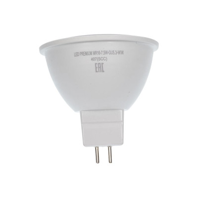 Светодиодная лампа Включай 7,5W GU5.3 MR16 6500K 220V пластик+алюминий LED PREMIUM 1007816