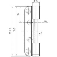 Петля SIMONSWERK Variant V0037 WF FD часть полотна никелированная 67622