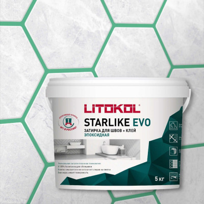 Эпоксидный состав для укладки и затирки мозаики LITOKOL STARLIKE EVO S.420 VERDE PRATO 485390004