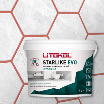 LITOKOL STARLIKE EVO S.580 ROSSO MATTONE эпоксидный состав для укладки и затирки мозаики 485440004